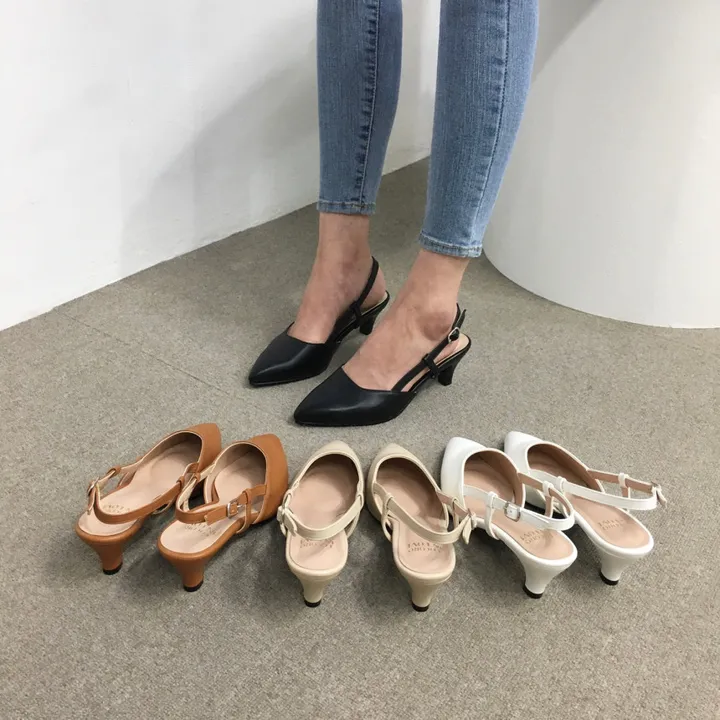 [국산수제화] 5cm,7cm 스틸레토 사이드 스트랩 슬링백힐 225mm~255mm 상세 이미지 7
