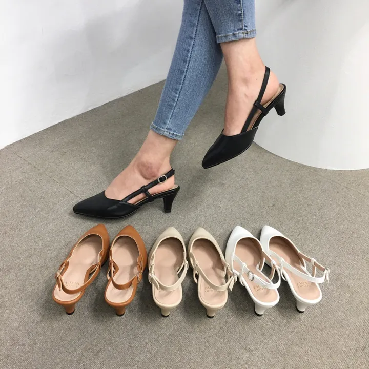 [국산수제화] 5cm,7cm 스틸레토 사이드 스트랩 슬링백힐 225mm~255mm 상세 이미지 9
