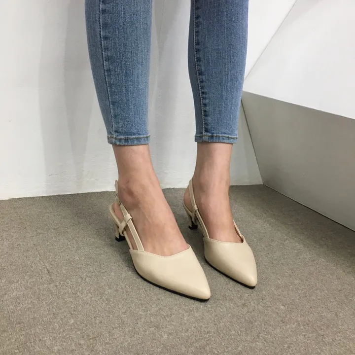 [국산수제화] 5cm,7cm 스틸레토 사이드 스트랩 슬링백힐 225mm~255mm 상세 이미지 32