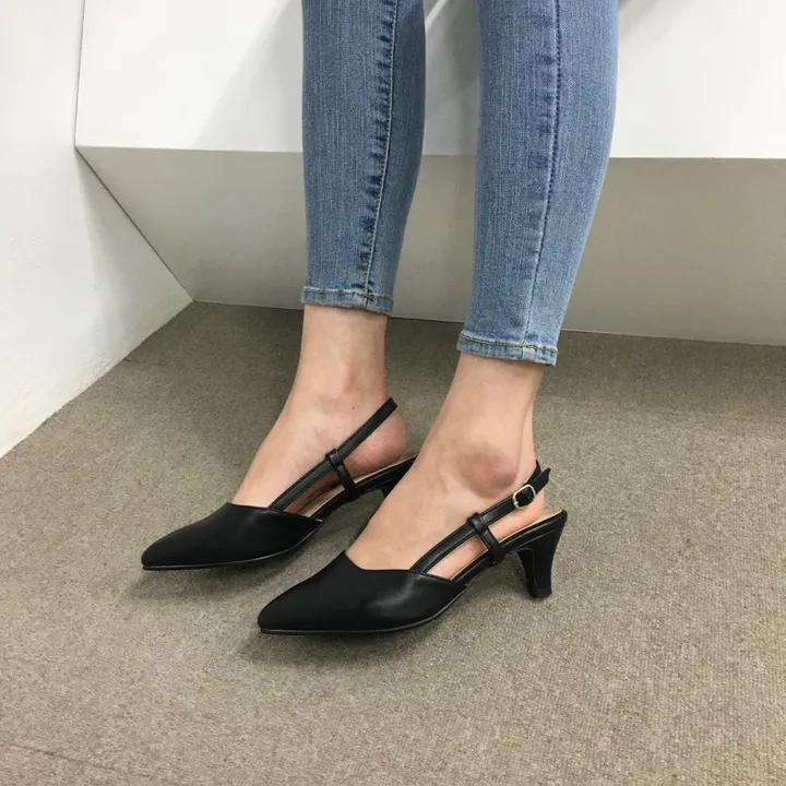 [국산수제화] 5cm,7cm 스틸레토 사이드 스트랩 슬링백힐 225mm~255mm 상세 이미지 49