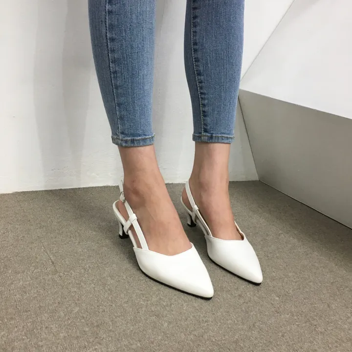 [국산수제화] 5cm,7cm 스틸레토 사이드 스트랩 슬링백힐 225mm~255mm 상세 이미지 24