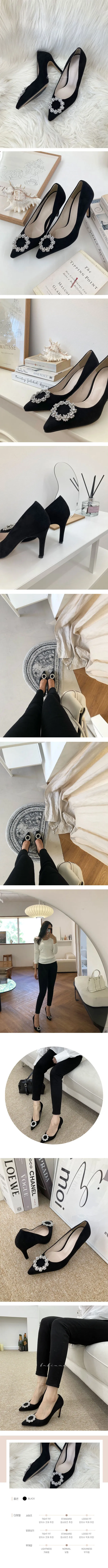 발편한 고퀄리티 여성 스웨이드 큐빅 펌프스 스틸레토 힐 하이힐 구두 9cm 하객룩 데이트룩 오피스룩 상세 이미지 2