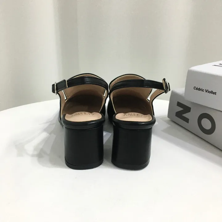 [국산수제화] 모던 스퀘어 통굽 로퍼 슬링백 225mm~255mm 상세 이미지 41