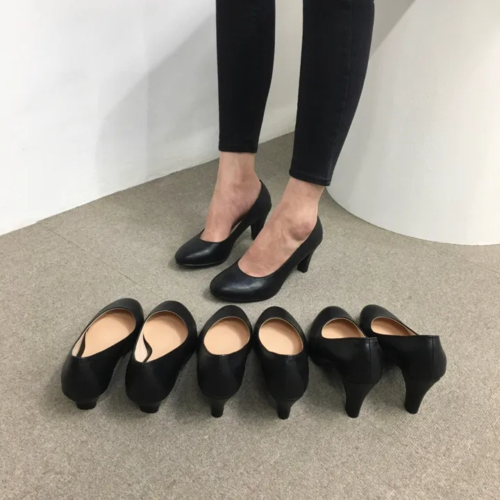 [당일배송/국산수제] 3cm,5cm,7cm 발편한 둥근코 베이직 펌프스 상세 이미지 1
