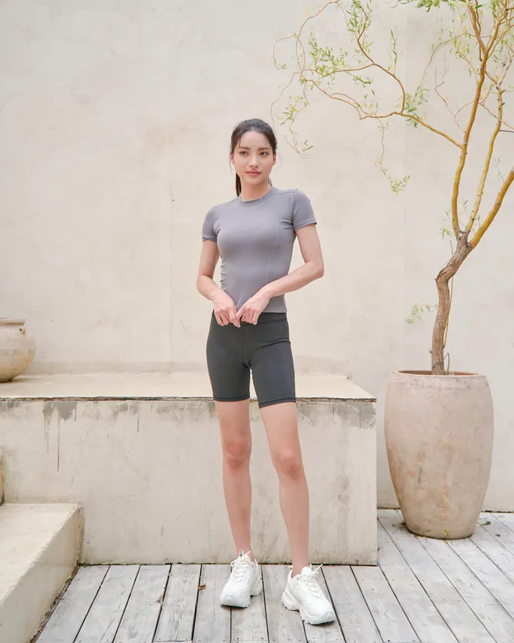 여성 4부 5부 짧은 레깅스 바이커 쇼츠 하이웨스트 운동 스포츠 상세 이미지 13