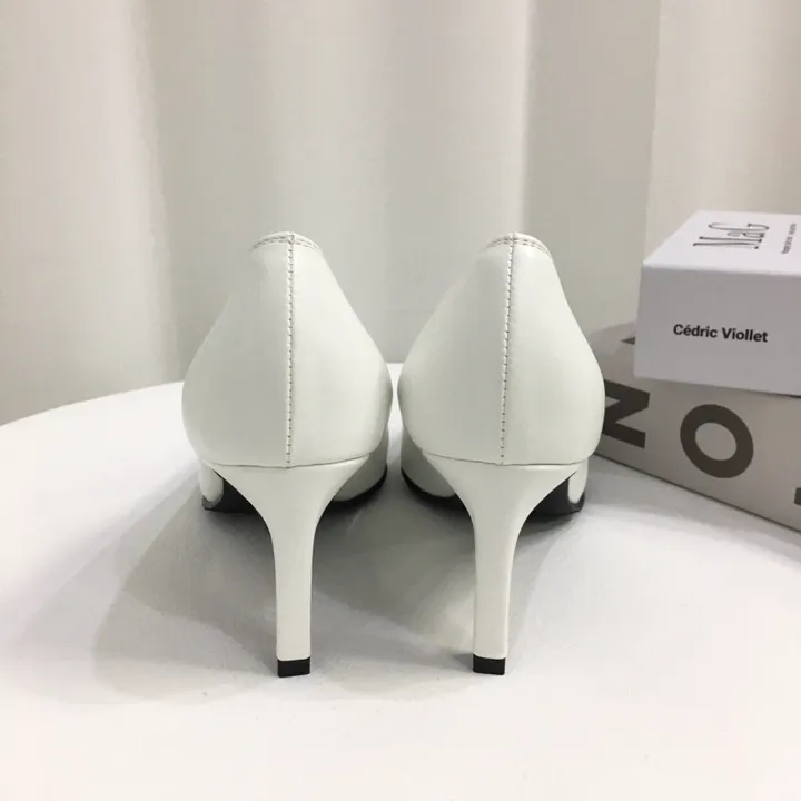 [국내제작/당일배송] 엣지 가죽/스웨이드 쿠션 미들 펌프스 힐 7cm 상세 이미지 40
