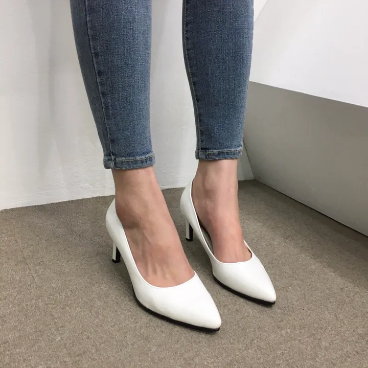 [국내제작/당일배송] 엣지 가죽/스웨이드 쿠션 미들 펌프스 힐 7cm 상세 이미지 42