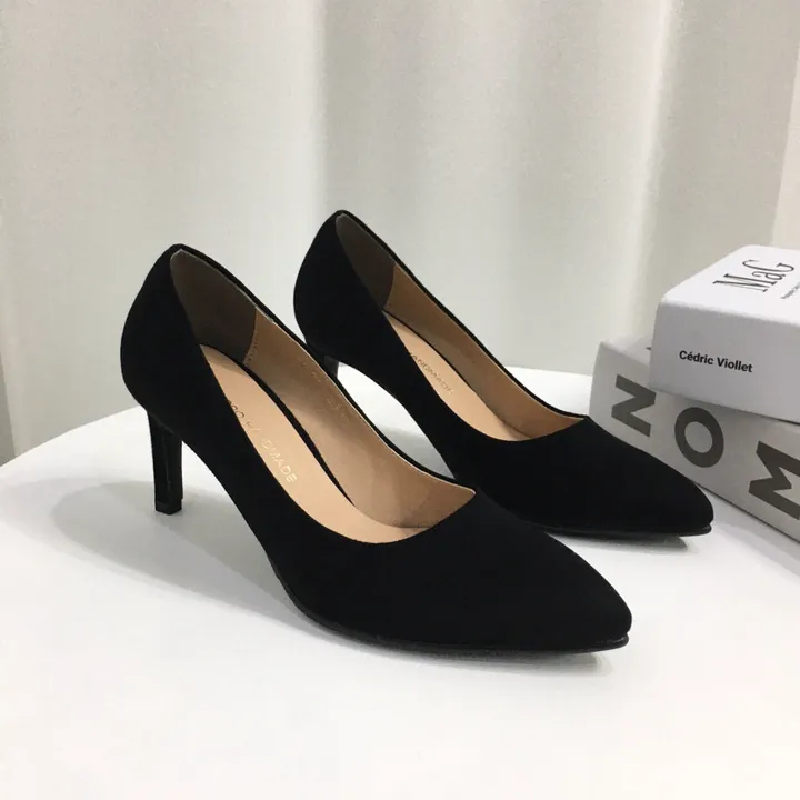 [국내제작/당일배송] 엣지 가죽/스웨이드 쿠션 미들 펌프스 힐 7cm 상세 이미지 25