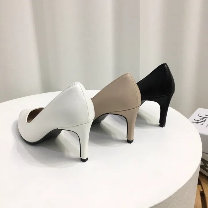 [국내제작/당일배송] 엣지 가죽/스웨이드 쿠션 미들 펌프스 힐 7cm 상세 이미지 33