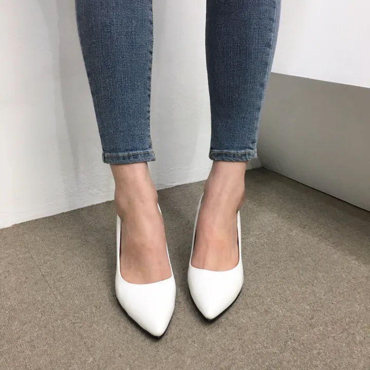 [국내제작/당일배송] 엣지 가죽/스웨이드 쿠션 미들 펌프스 힐 7cm 상세 이미지 41