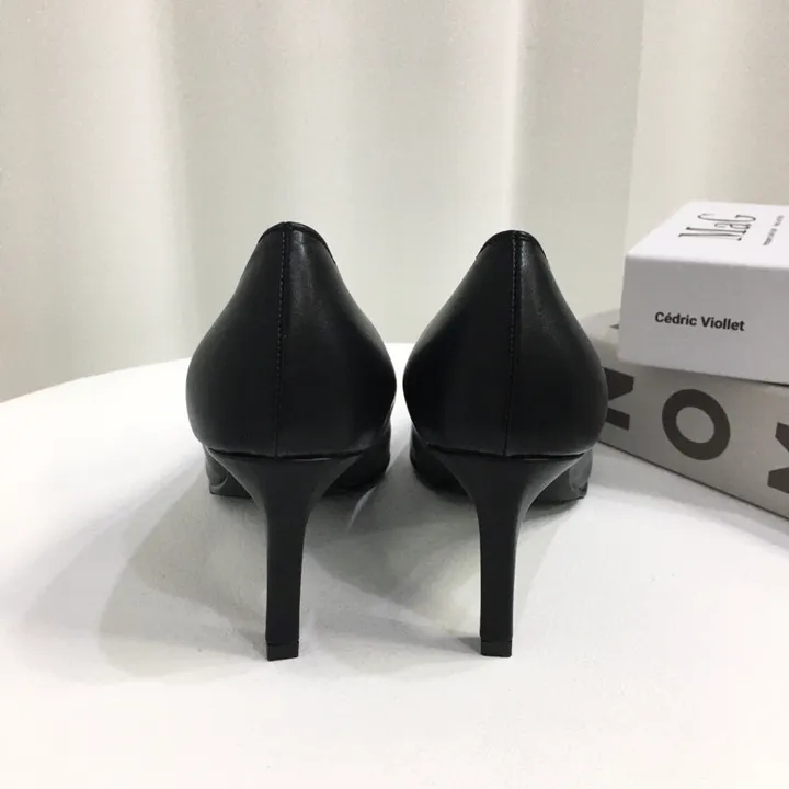 [국내제작/당일배송] 엣지 가죽/스웨이드 쿠션 미들 펌프스 힐 7cm 상세 이미지 56