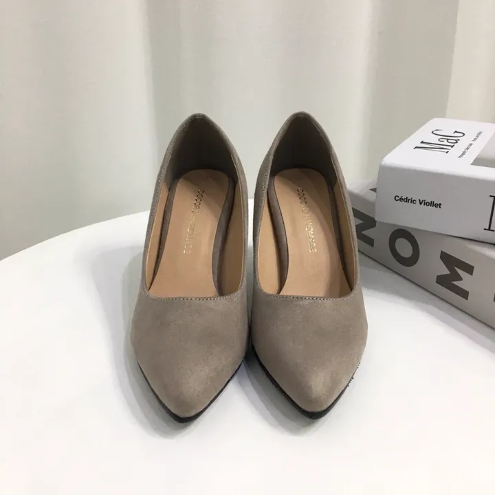 [국내제작/당일배송] 엣지 가죽/스웨이드 쿠션 미들 펌프스 힐 7cm 상세 이미지 8