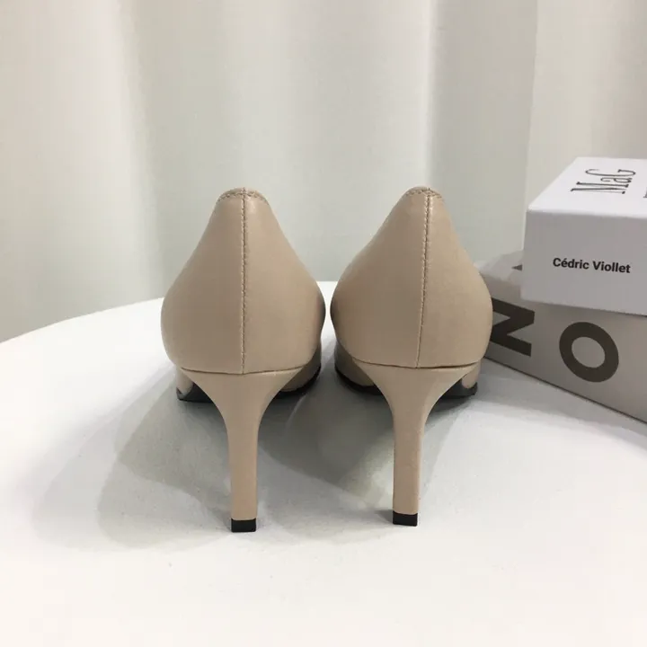 [국내제작/당일배송] 엣지 가죽/스웨이드 쿠션 미들 펌프스 힐 7cm 상세 이미지 48