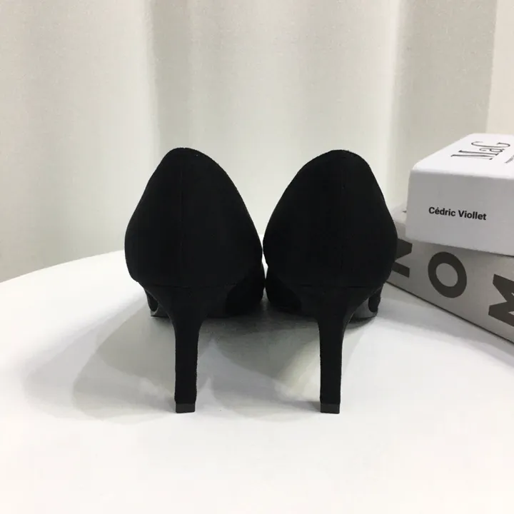[국내제작/당일배송] 엣지 가죽/스웨이드 쿠션 미들 펌프스 힐 7cm 상세 이미지 27