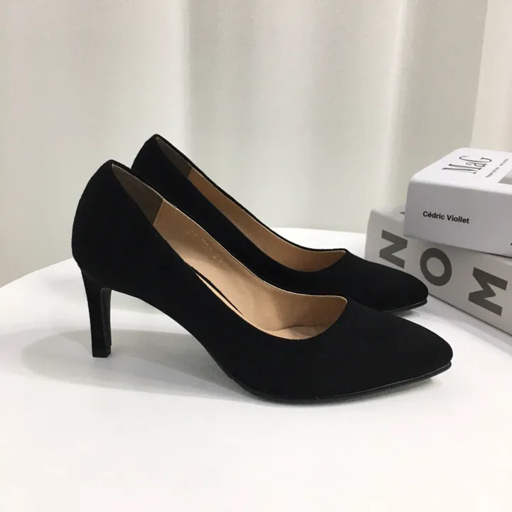 [국내제작/당일배송] 엣지 가죽/스웨이드 쿠션 미들 펌프스 힐 7cm 상세 이미지 26