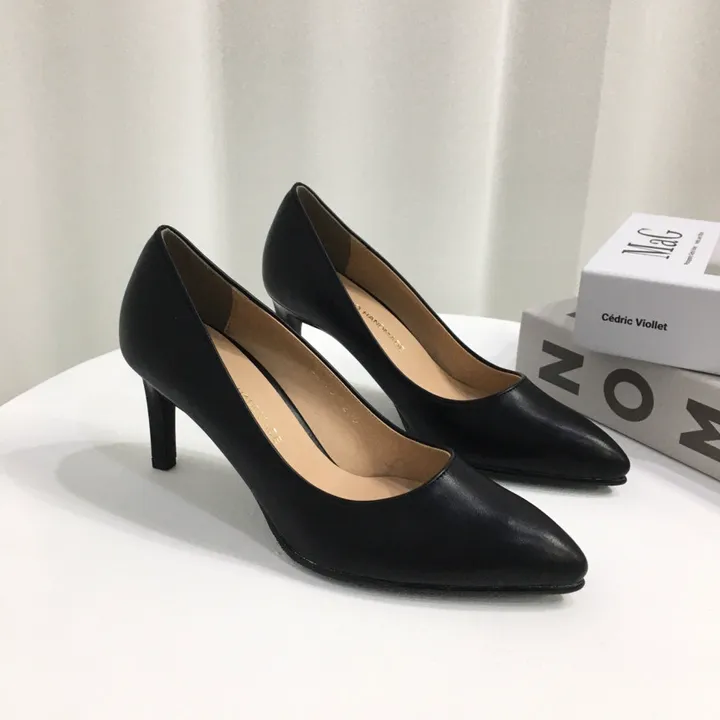 [국내제작/당일배송] 엣지 가죽/스웨이드 쿠션 미들 펌프스 힐 7cm 상세 이미지 54