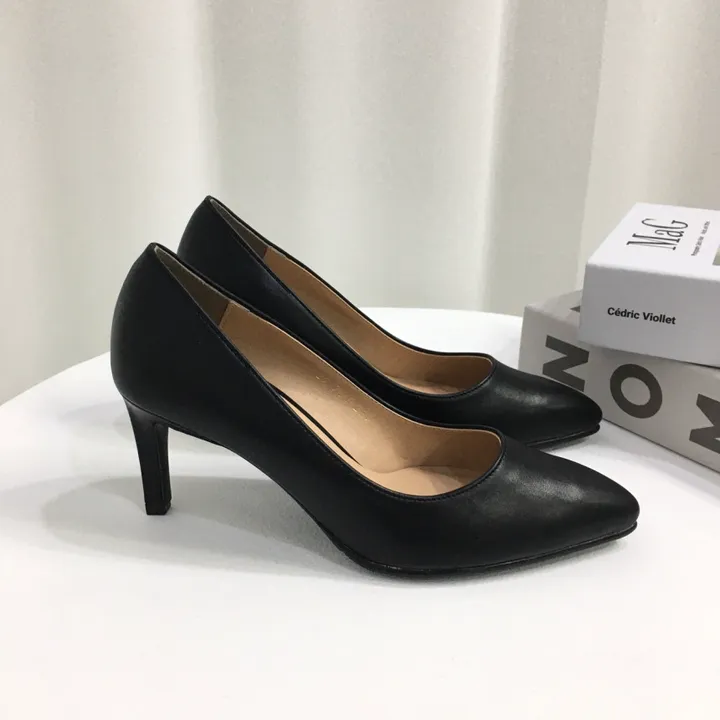 [국내제작/당일배송] 엣지 가죽/스웨이드 쿠션 미들 펌프스 힐 7cm 상세 이미지 55