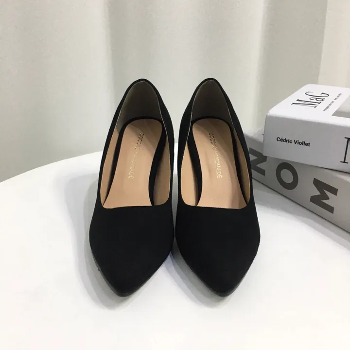 [국내제작/당일배송] 엣지 가죽/스웨이드 쿠션 미들 펌프스 힐 7cm 상세 이미지 24