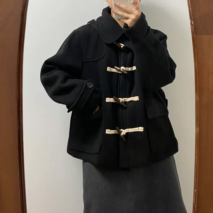 🤎주문폭주🤎아메카지 카라 더플코트(그레이/블랙) 상세 이미지 10