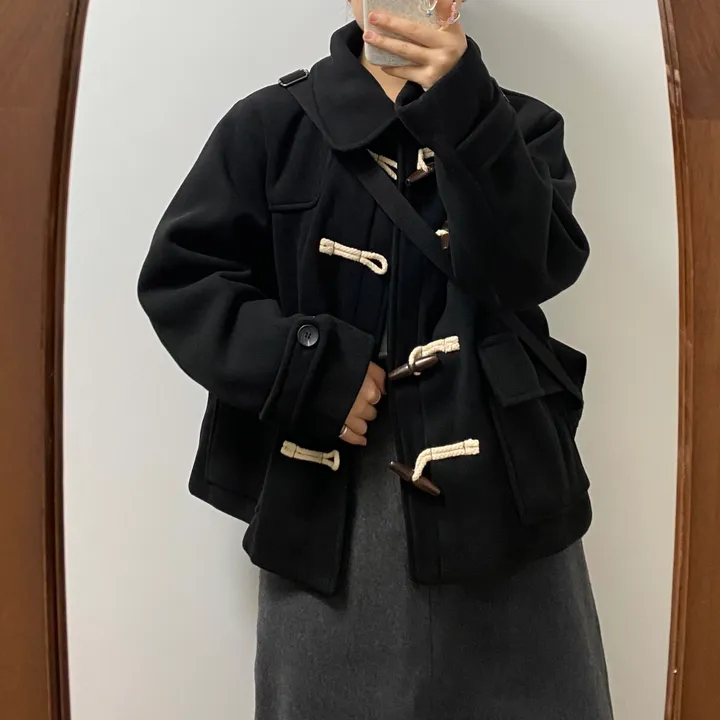 🤎주문폭주🤎아메카지 카라 더플코트(그레이/블랙) 상세 이미지 13