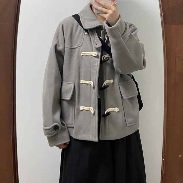 🤎주문폭주🤎아메카지 카라 더플코트(그레이/블랙) 상세 이미지 20