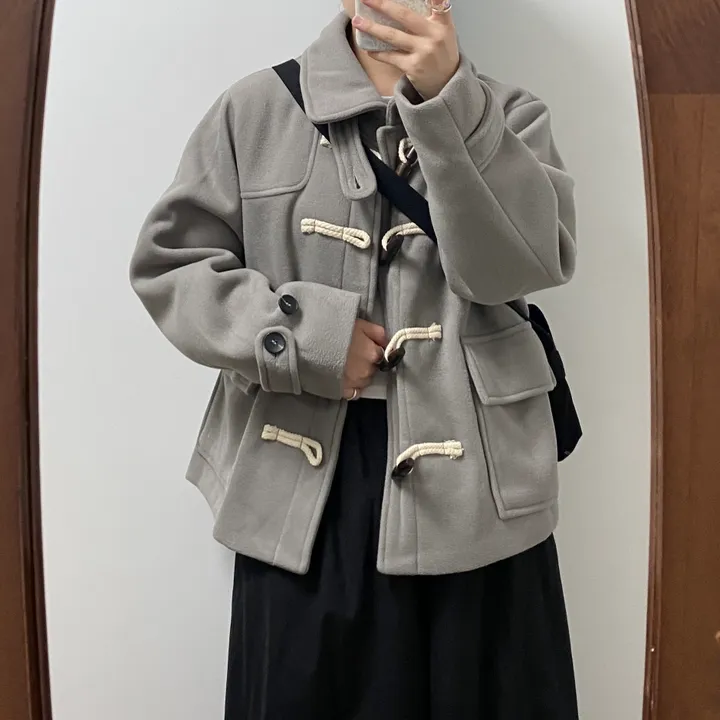 🤎주문폭주🤎아메카지 카라 더플코트(그레이/블랙) 상세 이미지 19