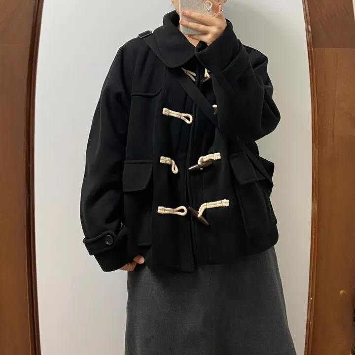 🤎주문폭주🤎아메카지 카라 더플코트(그레이/블랙) 상세 이미지 12