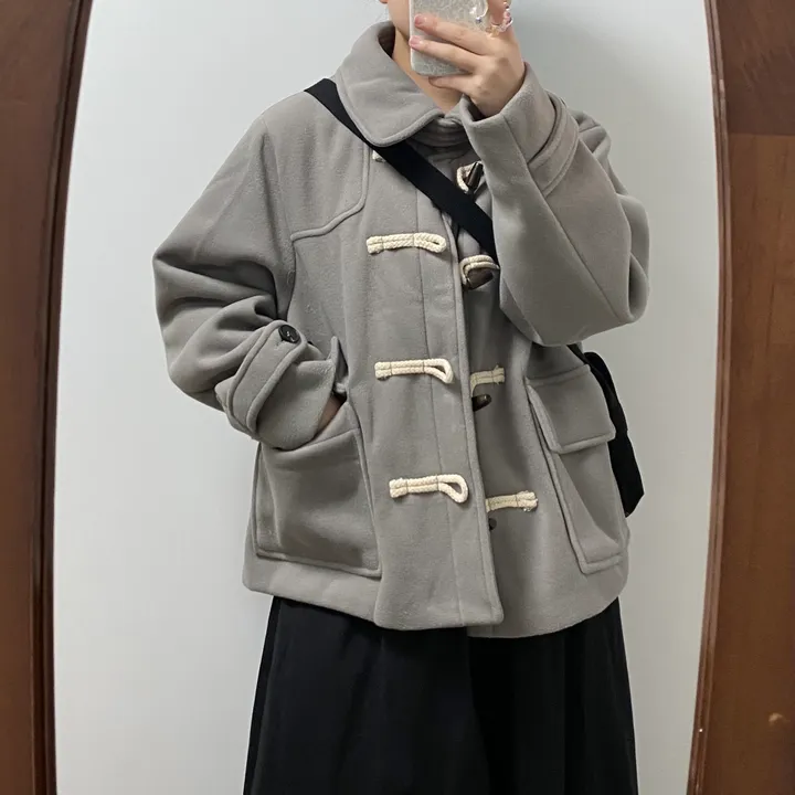 🤎주문폭주🤎아메카지 카라 더플코트(그레이/블랙) 상세 이미지 17
