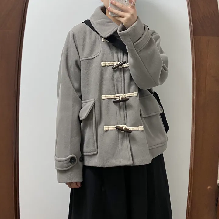 🤎주문폭주🤎아메카지 카라 더플코트(그레이/블랙) 상세 이미지 23