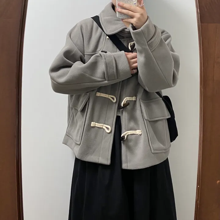 🤎주문폭주🤎아메카지 카라 더플코트(그레이/블랙) 상세 이미지 18