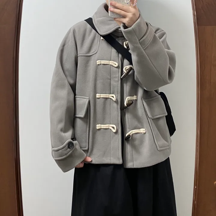 🤎주문폭주🤎아메카지 카라 더플코트(그레이/블랙) 상세 이미지 15