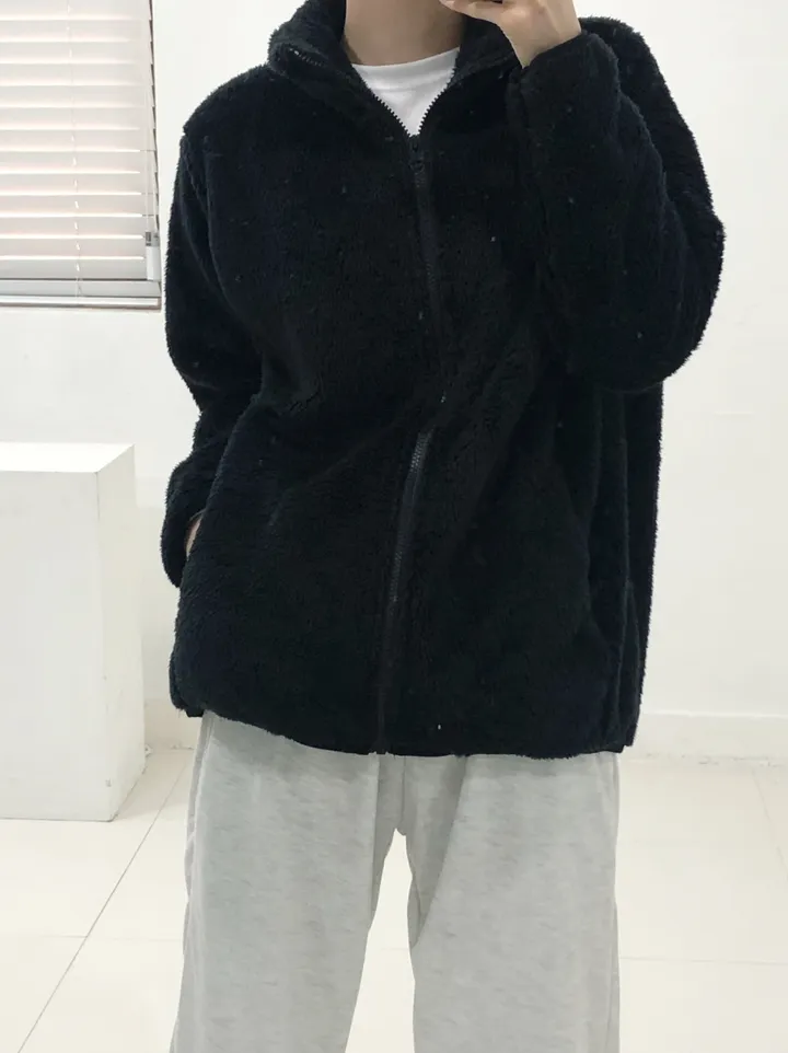 [당일출고]💕깜짝세일💕 도톰 뽀송 양털 루즈핏 후리스집업 2가지 사이즈 남녀공용 6color 상세 이미지 36