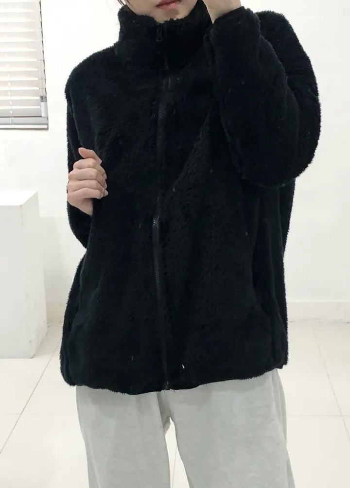 [당일출고]💕깜짝세일💕 도톰 뽀송 양털 루즈핏 후리스집업 2가지 사이즈 남녀공용 6color 상세 이미지 35