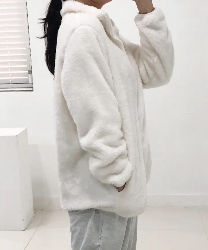[당일출고]💕깜짝세일💕 도톰 뽀송 양털 루즈핏 후리스집업 2가지 사이즈 남녀공용 6color 상세 이미지 5