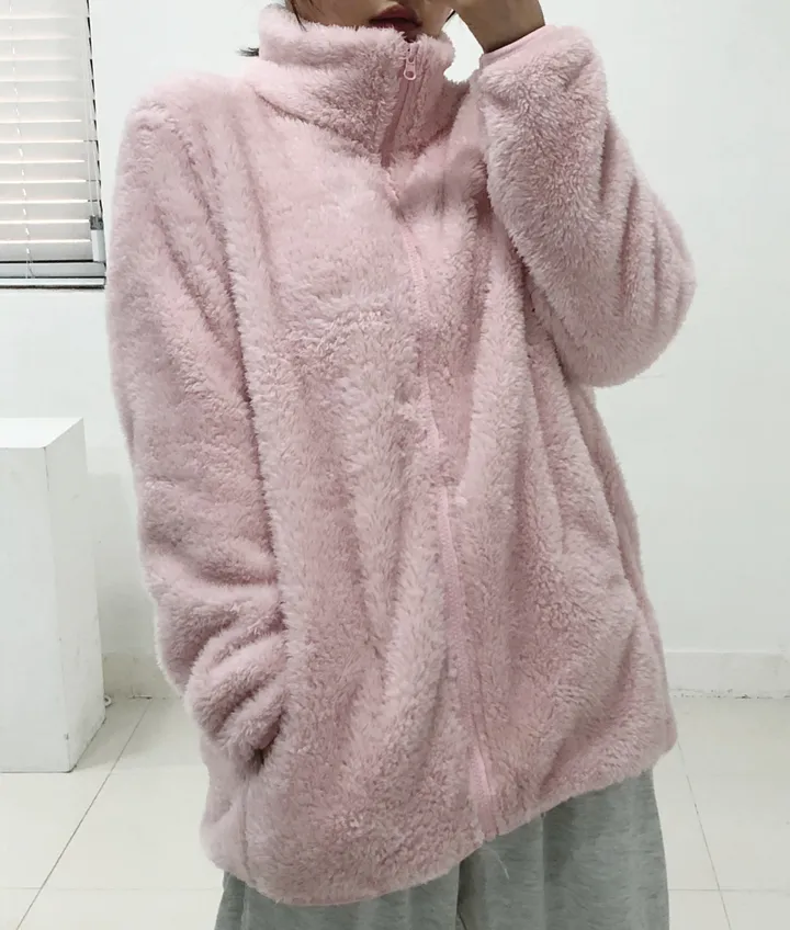 [당일출고]💕깜짝세일💕 도톰 뽀송 양털 루즈핏 후리스집업 2가지 사이즈 남녀공용 6color 상세 이미지 30