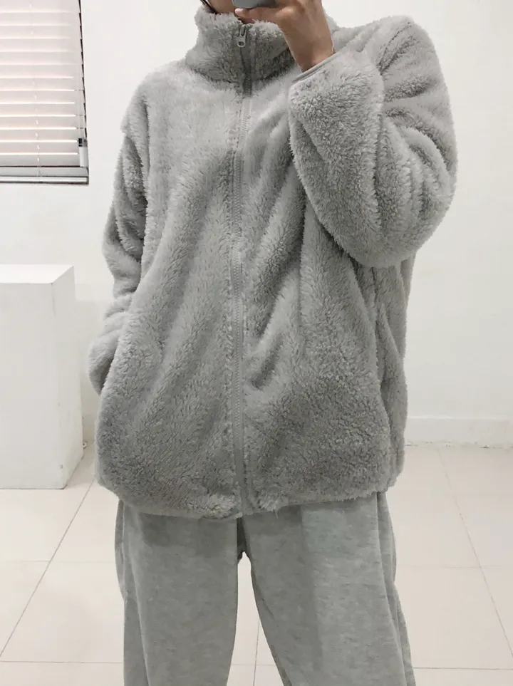 [당일출고]💕깜짝세일💕 도톰 뽀송 양털 루즈핏 후리스집업 2가지 사이즈 남녀공용 6color 상세 이미지 11