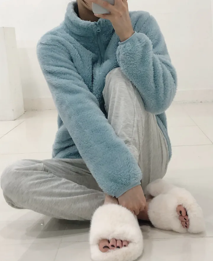 [당일출고]💕깜짝세일💕 도톰 뽀송 양털 루즈핏 후리스집업 2가지 사이즈 남녀공용 6color 상세 이미지 21