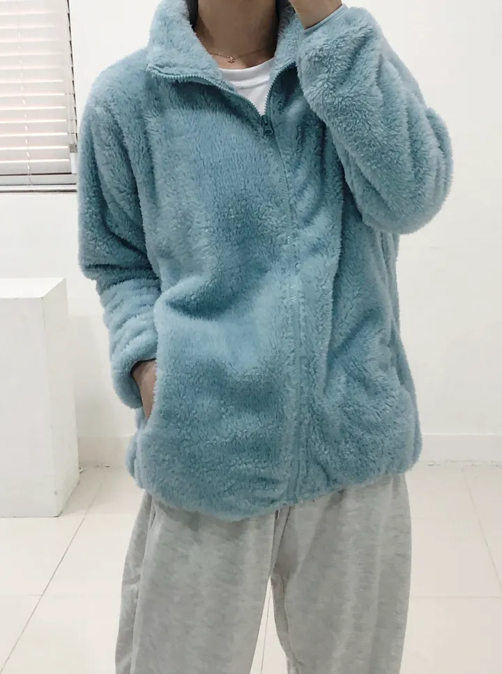 [당일출고]💕깜짝세일💕 도톰 뽀송 양털 루즈핏 후리스집업 2가지 사이즈 남녀공용 6color 상세 이미지 15