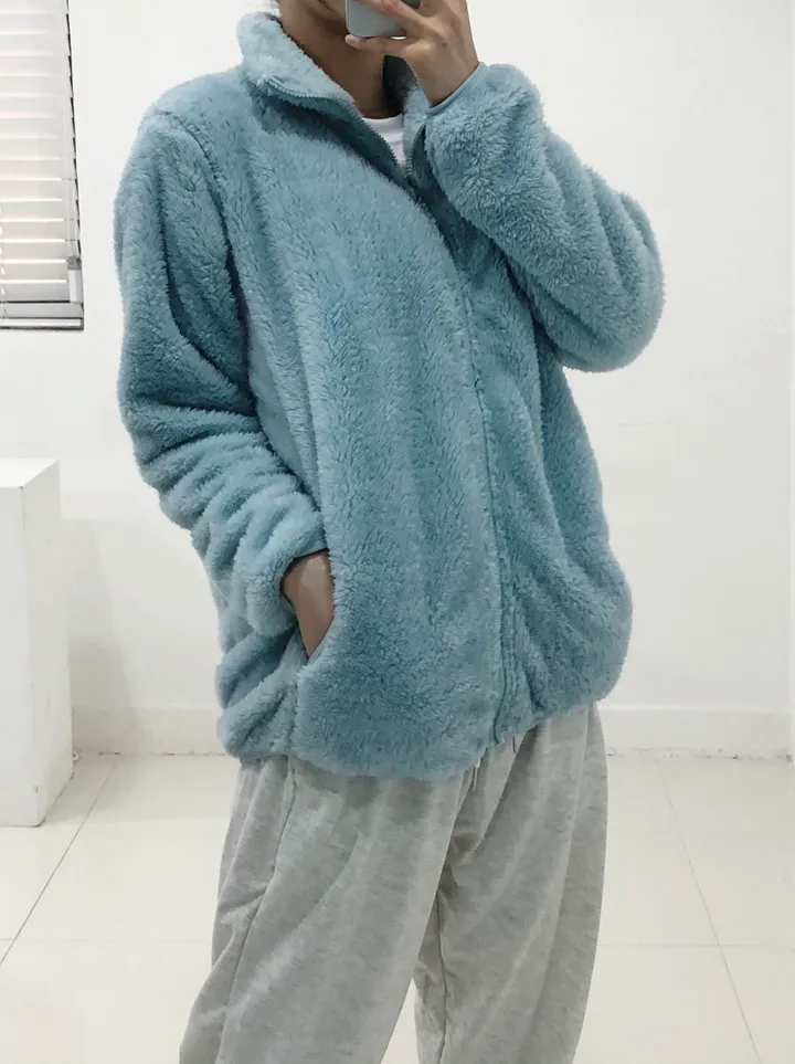 [당일출고]💕깜짝세일💕 도톰 뽀송 양털 루즈핏 후리스집업 2가지 사이즈 남녀공용 6color 상세 이미지 19