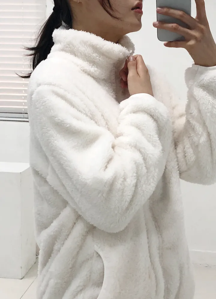 [당일출고]💕깜짝세일💕 도톰 뽀송 양털 루즈핏 후리스집업 2가지 사이즈 남녀공용 6color 상세 이미지 6