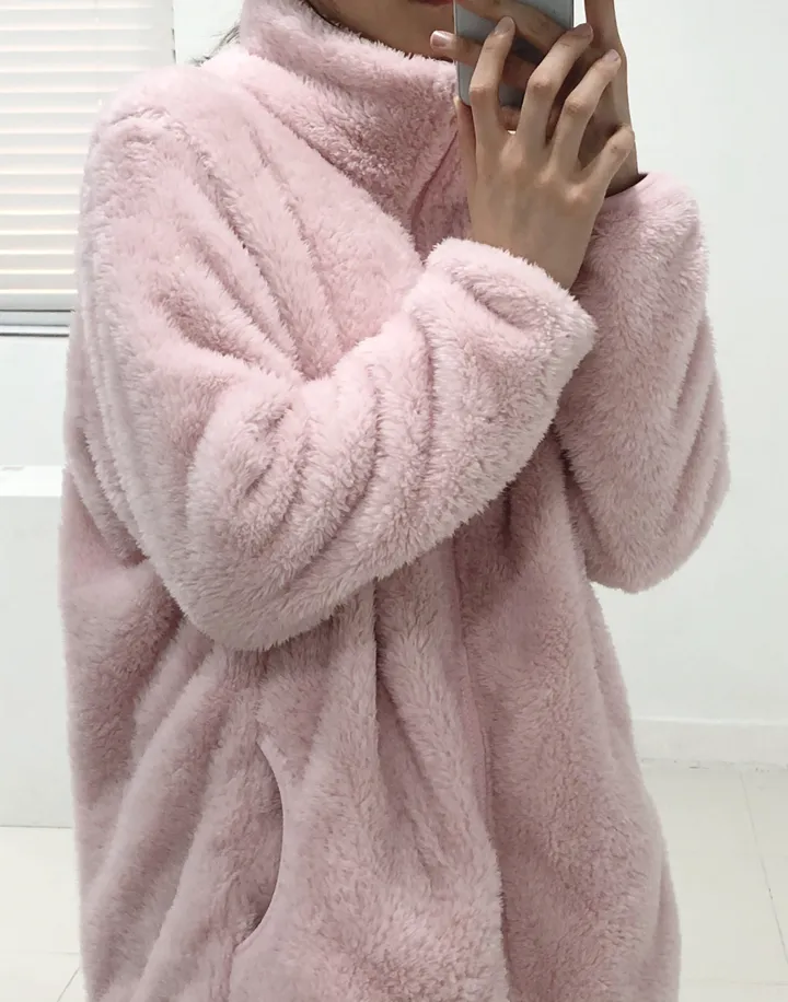 [당일출고]💕깜짝세일💕 도톰 뽀송 양털 루즈핏 후리스집업 2가지 사이즈 남녀공용 6color 상세 이미지 31