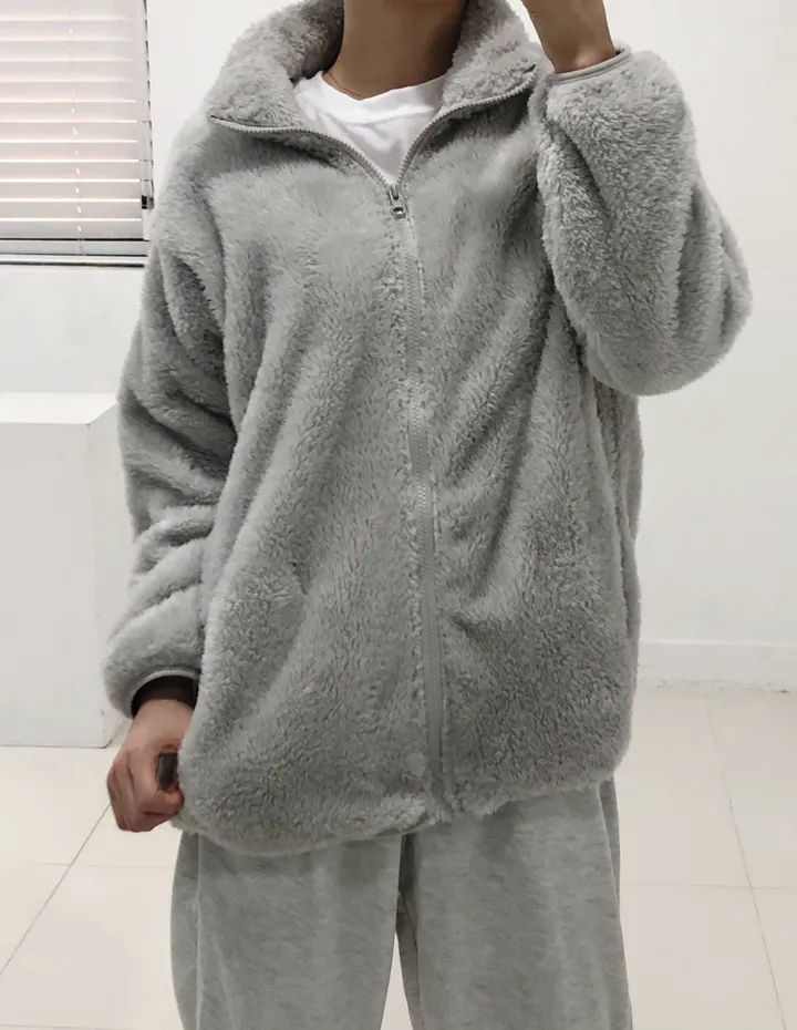 [당일출고]💕깜짝세일💕 도톰 뽀송 양털 루즈핏 후리스집업 2가지 사이즈 남녀공용 6color 상세 이미지 9