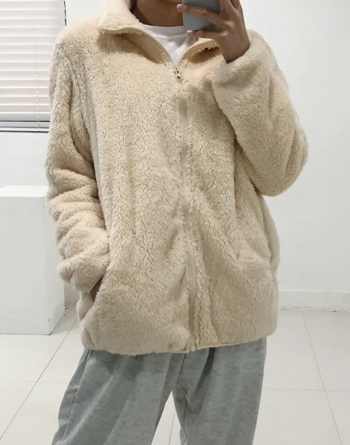 [당일출고]💕깜짝세일💕 도톰 뽀송 양털 루즈핏 후리스집업 2가지 사이즈 남녀공용 6color 상세 이미지 22