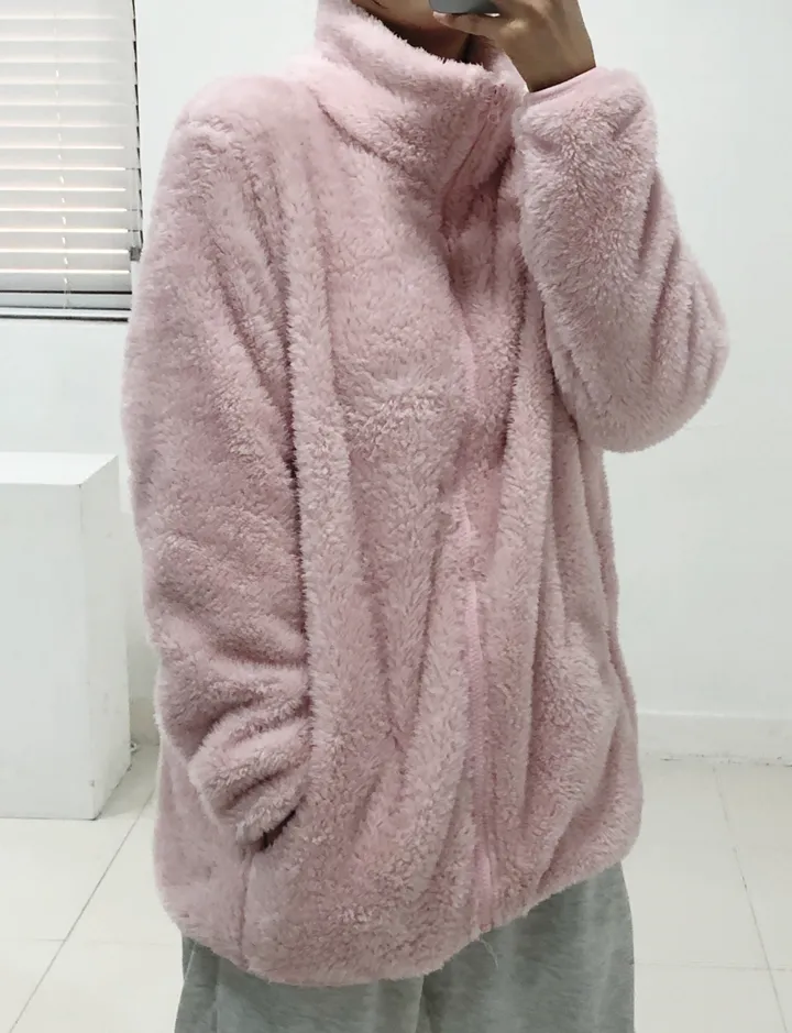 [당일출고]💕깜짝세일💕 도톰 뽀송 양털 루즈핏 후리스집업 2가지 사이즈 남녀공용 6color 상세 이미지 32