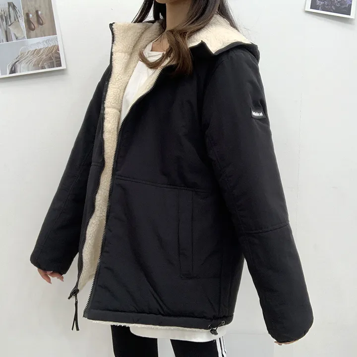 [양면가능!/M~2XL] 패치 양털자켓 후리스 후드집업 (리버시블!) 3컬러 상세 이미지 13