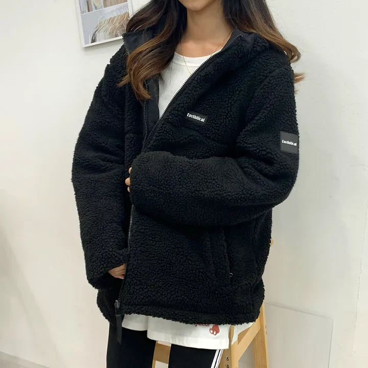 [양면가능!/M~2XL] 패치 양털자켓 후리스 후드집업 (리버시블!) 3컬러 상세 이미지 20