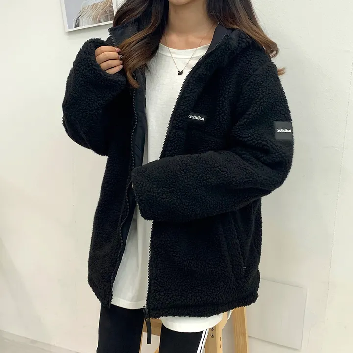 [양면가능!/M~2XL] 패치 양털자켓 후리스 후드집업 (리버시블!) 3컬러 상세 이미지 21