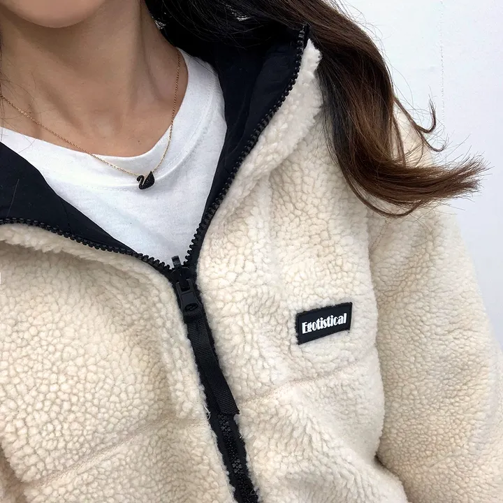 [양면가능!/M~2XL] 패치 양털자켓 후리스 후드집업 (리버시블!) 3컬러 상세 이미지 11