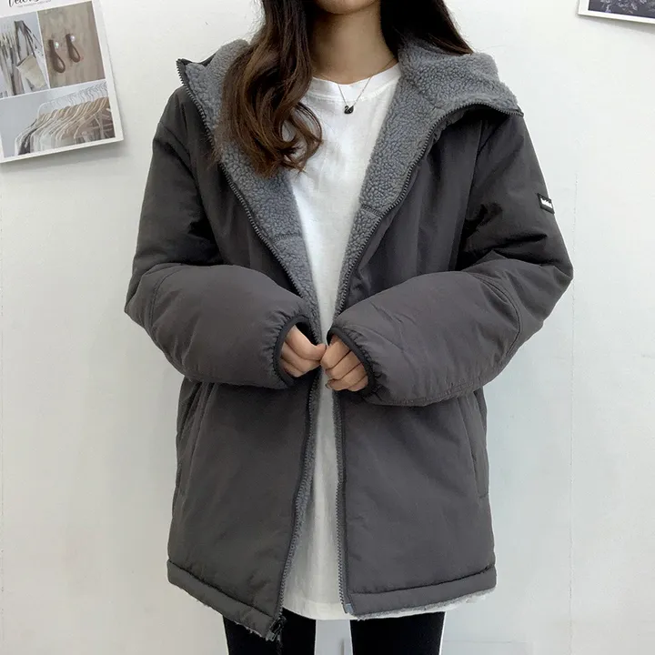 [양면가능!/M~2XL] 패치 양털자켓 후리스 후드집업 (리버시블!) 3컬러 상세 이미지 35