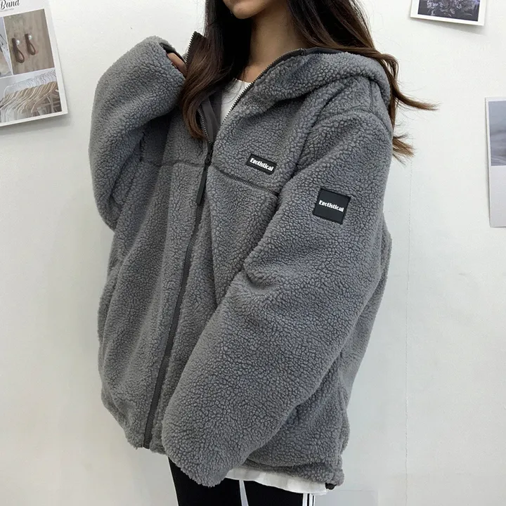 [양면가능!/M~2XL] 패치 양털자켓 후리스 후드집업 (리버시블!) 3컬러 상세 이미지 34
